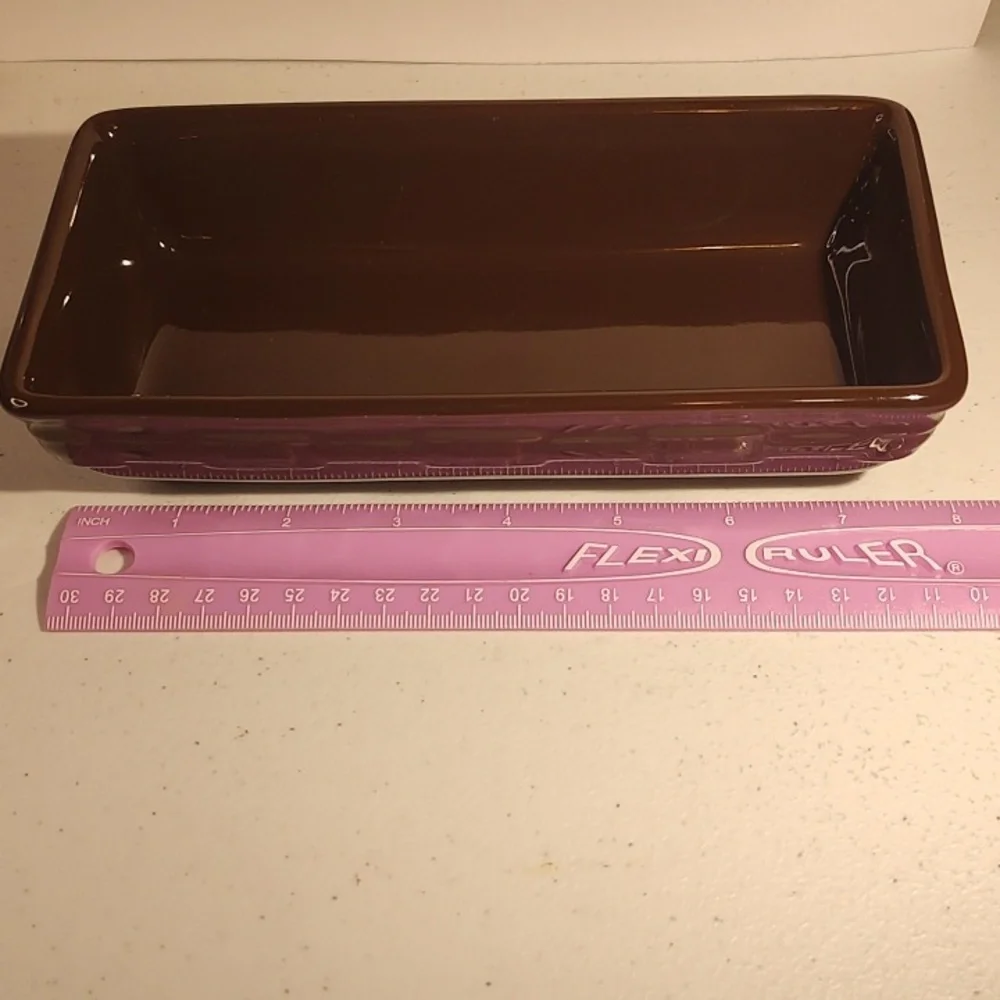 Longaberger Vitrified Pottery Serving Dish In Chocolate Brown